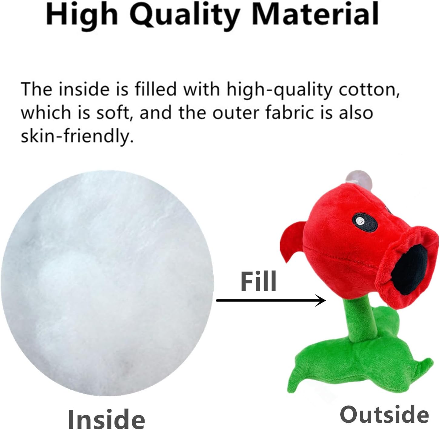 JHESAO 3 PCS Plants and Zombies Peashooter Plush Pea Sets Zombies Toys PVZ Plushies 1 2 Stuffed Soft Doll Pea 3 New image 3