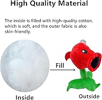 Vista 3 de JHESAO Juego de 3 piezas de guisantes de peluche de plantas y zombis, juguetes de zombis, peluches de PVZ, 1, 2, muñeco suave de peluche, guisante 3