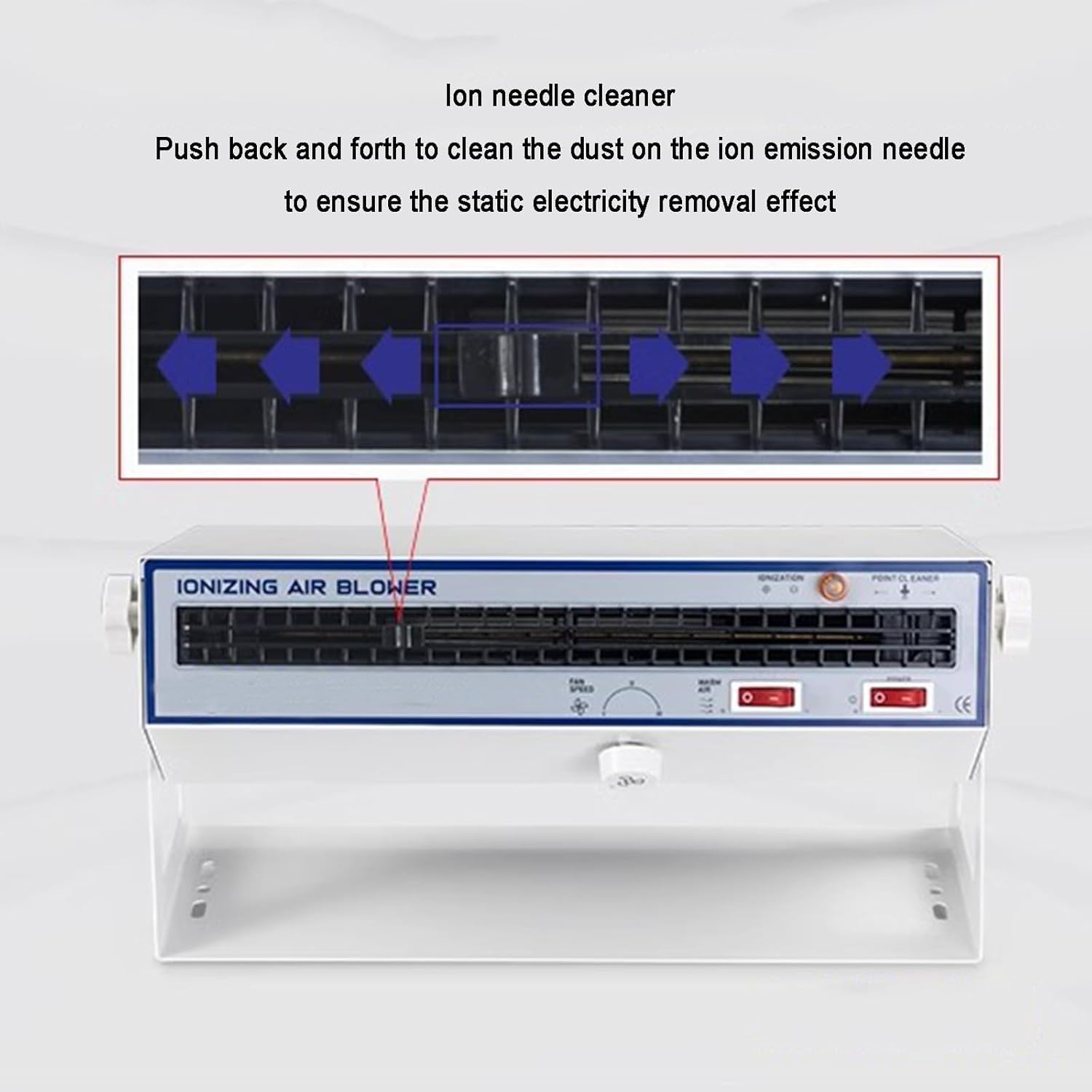 Soplador de Aire Ionizante Antiestático, Ventilador de Escritorio Eliminador de Electricidad Estática, Velocidad de Viento Ajustable, para Eliminación de Electricidad Estática y Polvo