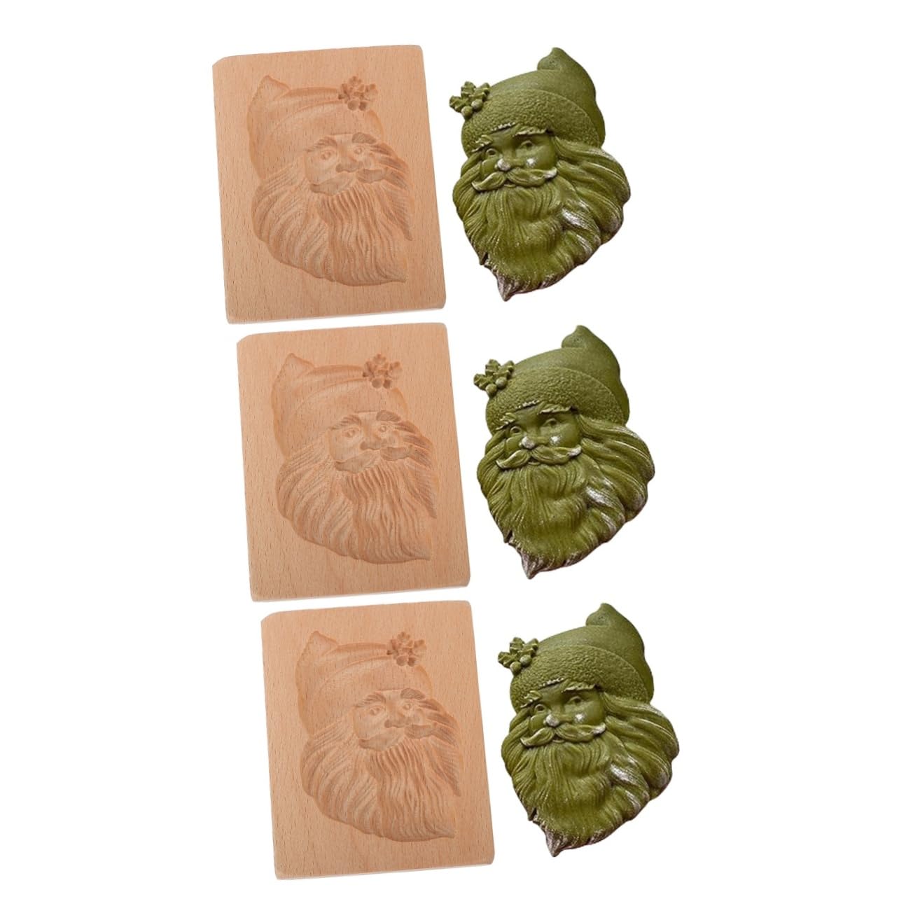 MAGICLULU 3 Pièces emporte-pièce en bois Pâtisserie homme cookie diplômé empreneurs à biscuits emporte piece pere noel moule gateau noel moule gateau de de Noël à biscuits
