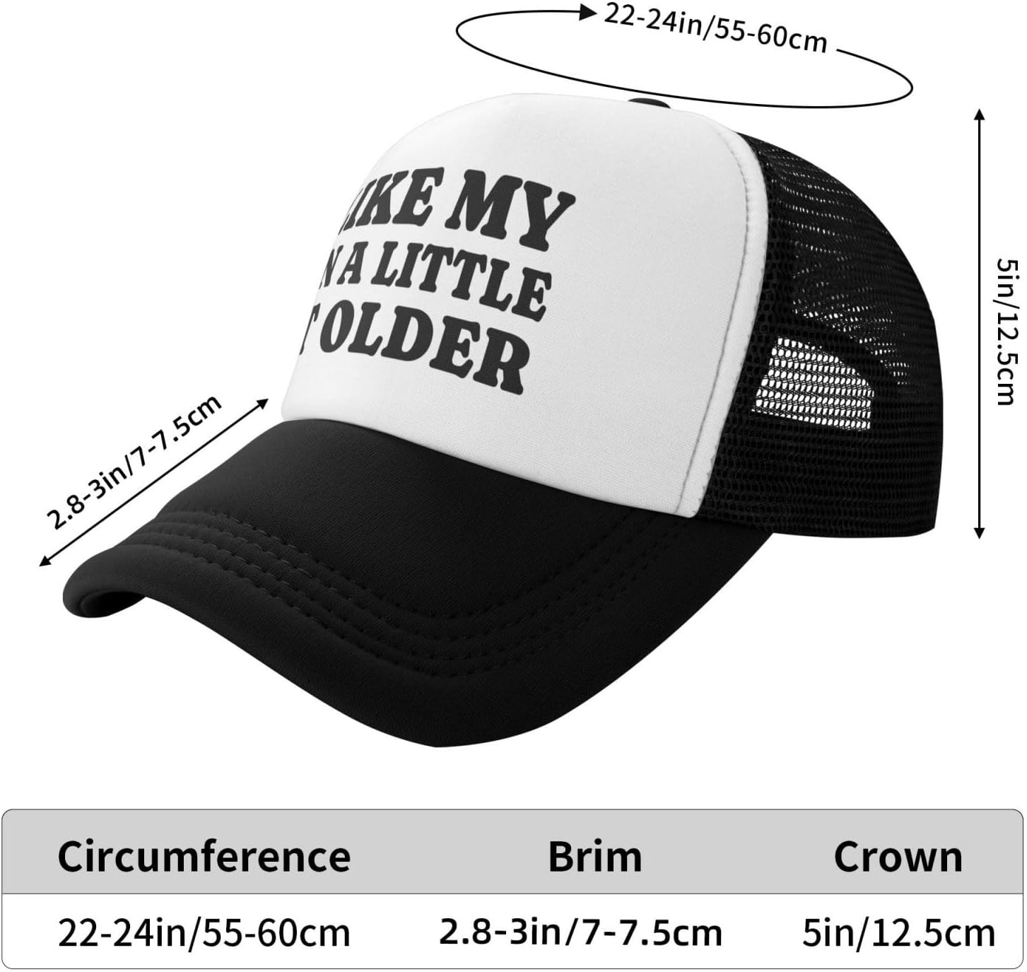 I Like My Men A Little Bit Older Hat Funny Trucker Hats Mesh Baseball Cap, Adjustable Fishing Caps Hat for Men Women - Image 6