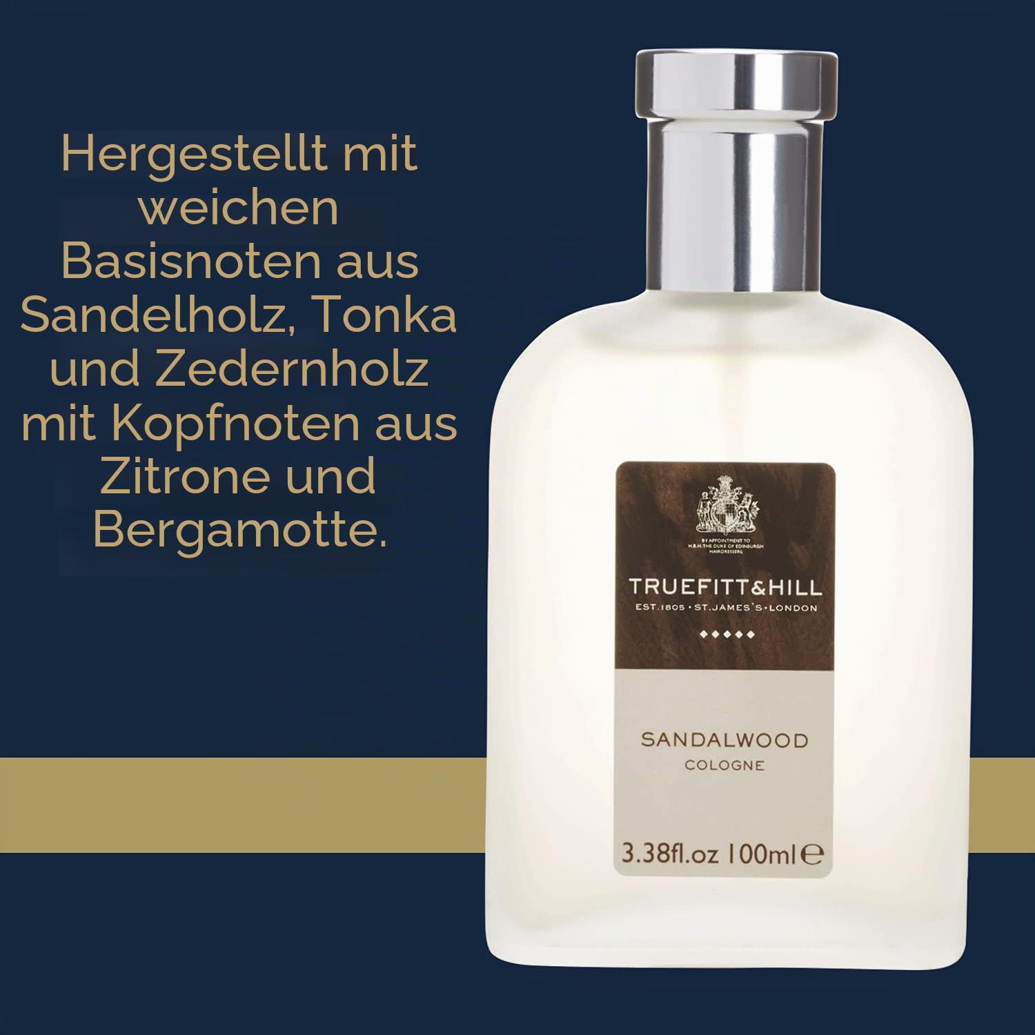 Truefitt & Hill NEU - Sandelholz Cologne, 1er Pack ( 1 x 100 ml )