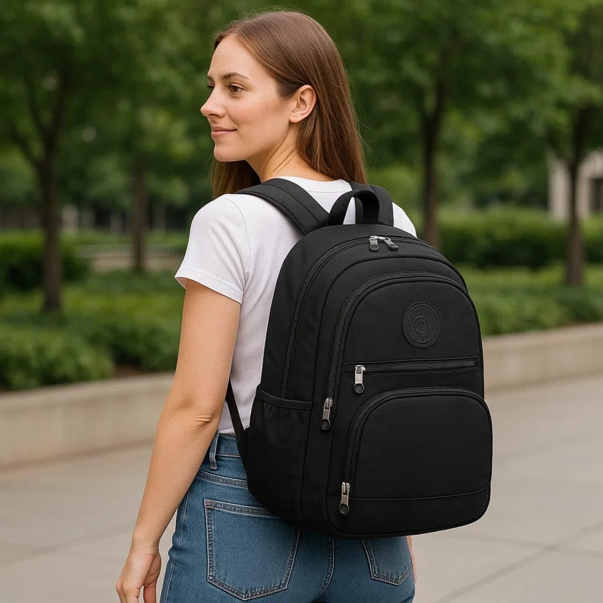 Mochila Feminina Masculina Tactel Notebook Escolar Resistente Grande Costas Juvenil Escola Preta Mochila Feminina Masculina Tactel Notebook Escolar Resistente Grande Costas Juvenil Escola Preta
