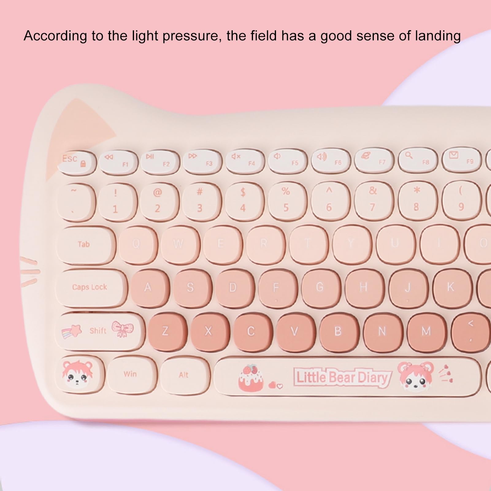 Ausla Teclado y Ratón Inalámbricos, 84 Teclas, Lindo Patrón de Animales