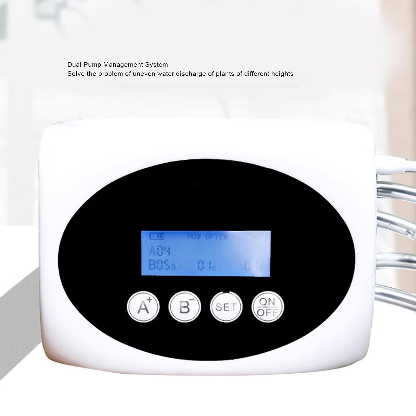 SENECESLI Kit de Riego por Goteo Automático Solar, Bomba de Agua Dual Eficiente para Plantas de Interior, Jardín, Pantalla LCD con Energía Solar USB para Jardinería Doméstica