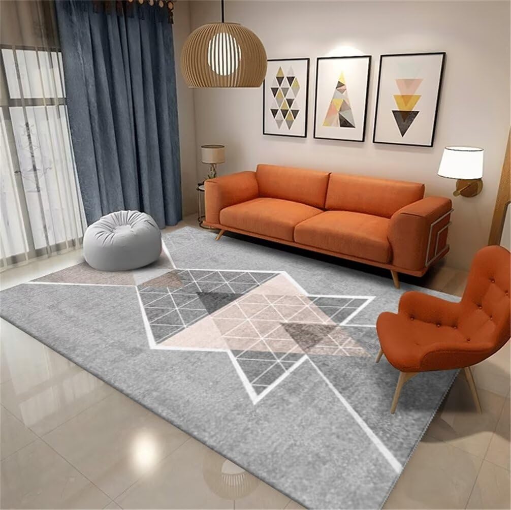 Tapis de salon géométrique moderne gris pour sublimer votre intérieur