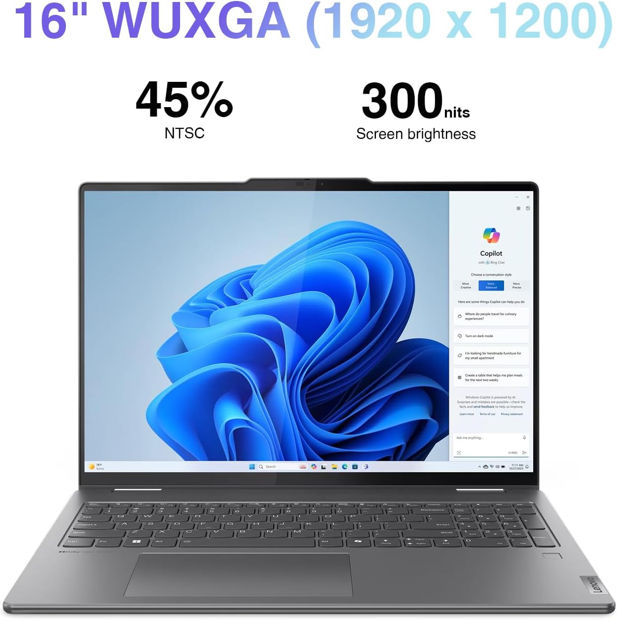 Lenovo Yoga 7i 2-in-1 AI Business Laptop 16" 2K Touchscreen FHD+ IPS Display (Intel Core Ultra 7 155U (Up to 4.80 GHz), 16GB LPDDR5X, 2TB SSD, Wi-Fi 6E, Backlit KB, FP Reader, TB 4, Webcam, Win11P)