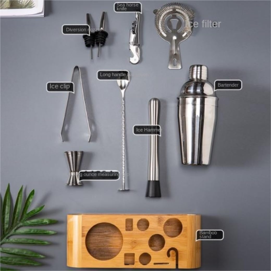 Barkeeper Set 10-teiliges Barmixer-Set Aus Edelstahl Für Zuhause, Barkeeper Und Cocktail-Set, Bar-Werkzeug, Cocktail-Shaker-Set Cocktail Shaker Sets(700ml)