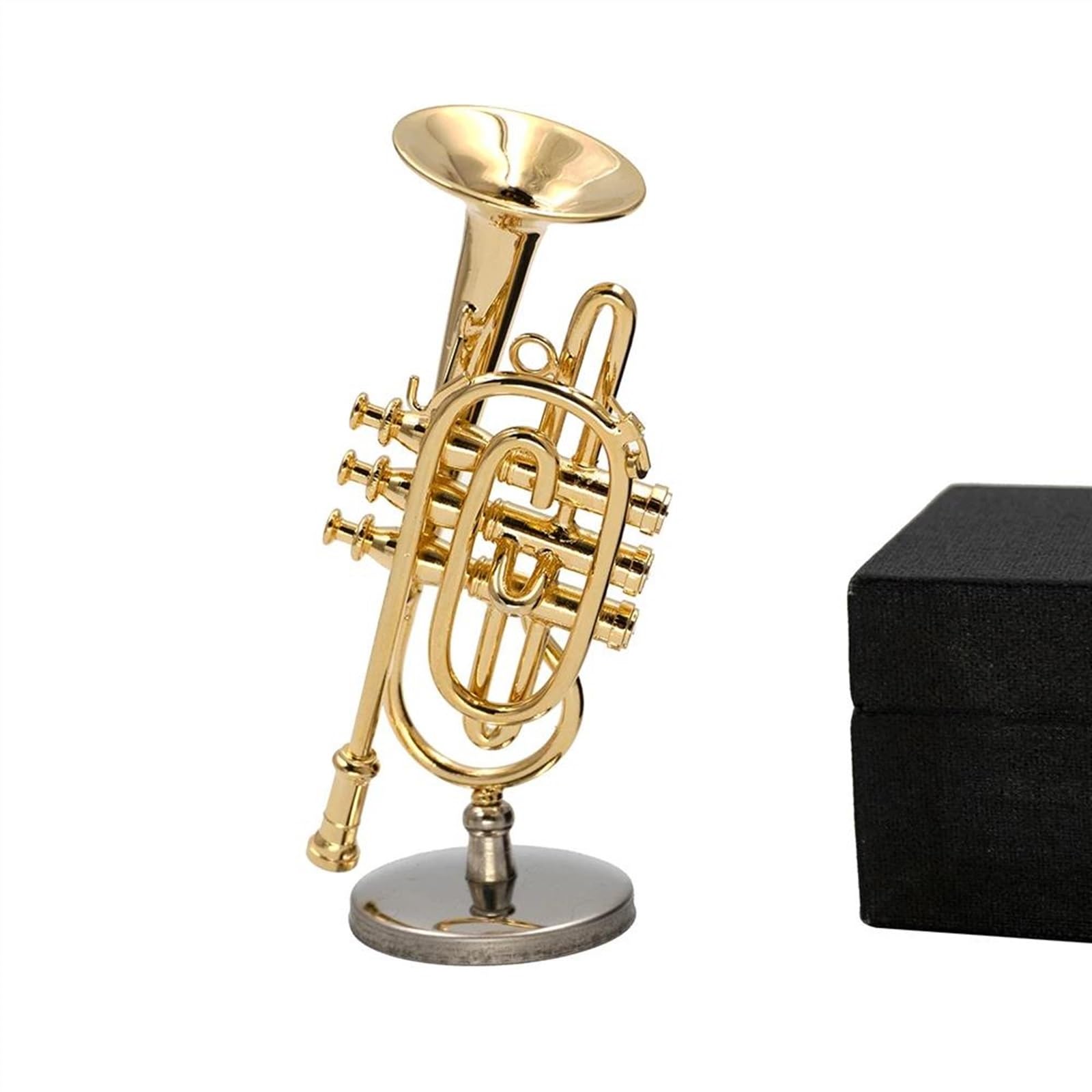 1 Pieza De Corneta De Cobre En Miniatura Modelo De Instrumento Musical En Miniatura Accesorios De Decoración De 8,5 Cm