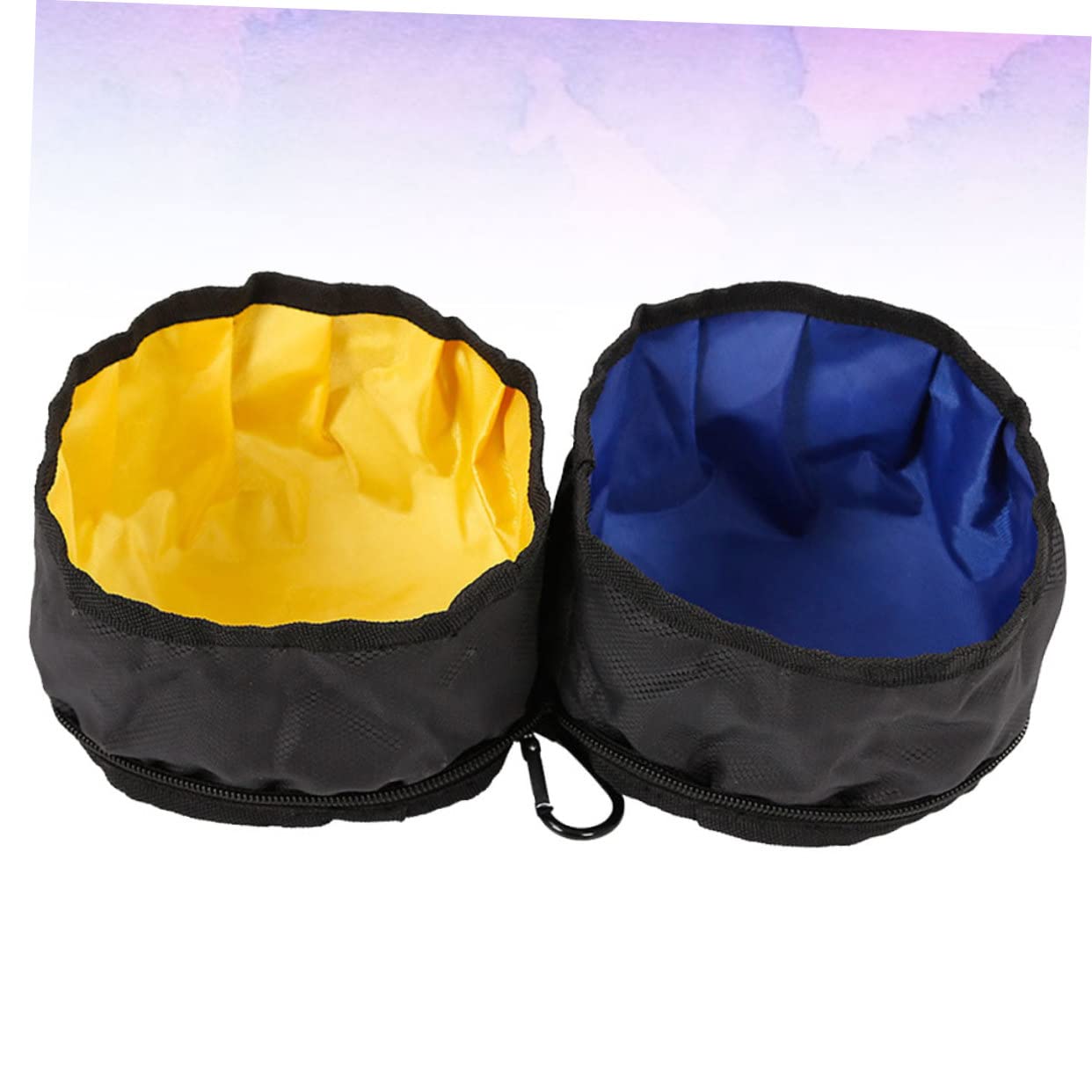 Sosoport 2stücke Pet Faltbare Hundeschalen Tragbare Doppelnapf Für Hunde Und Katzen Für Outdoor-aktivitäten Und Reisen Mit Karabiner Und Praktischem Reißverschluss Für Einfachen