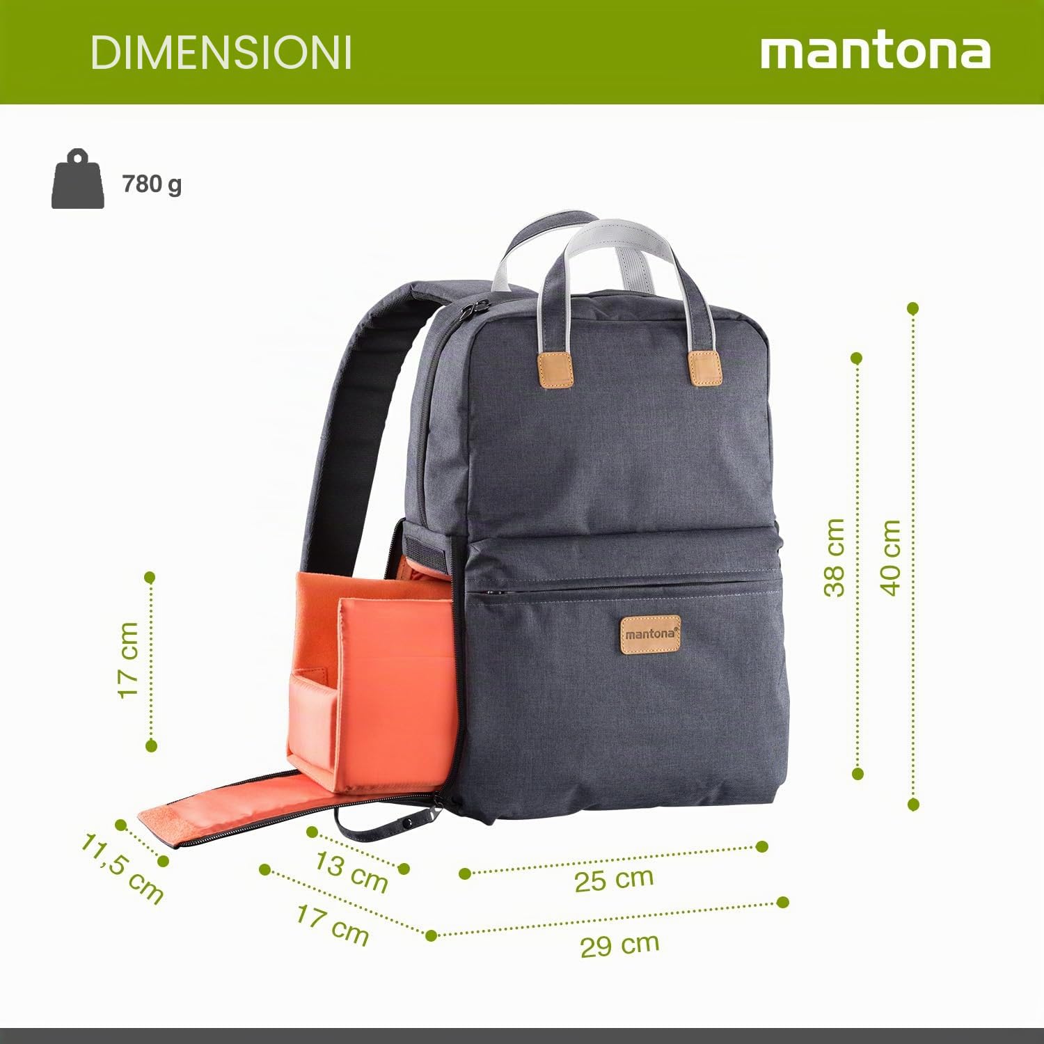 Mantona Urban Companion Fotorucksack und Tasche, anthrazit, 450mm