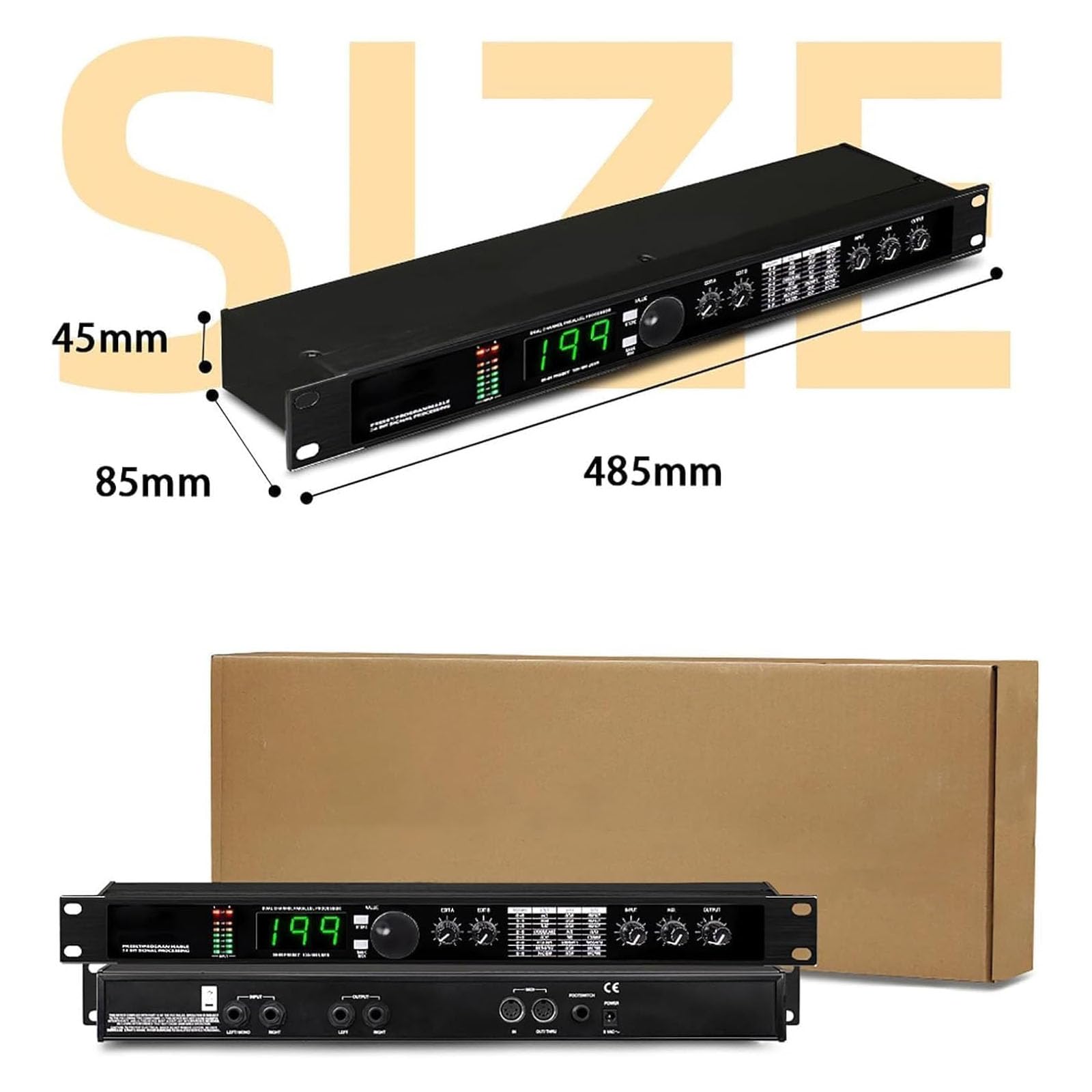 Processore DSP multieffetto con Riverbero Digitale, Equalizzatore Audio, 99 programmi preimpostati, Elaborazione del Segnale a 24 Bit preimpostata/programmabile