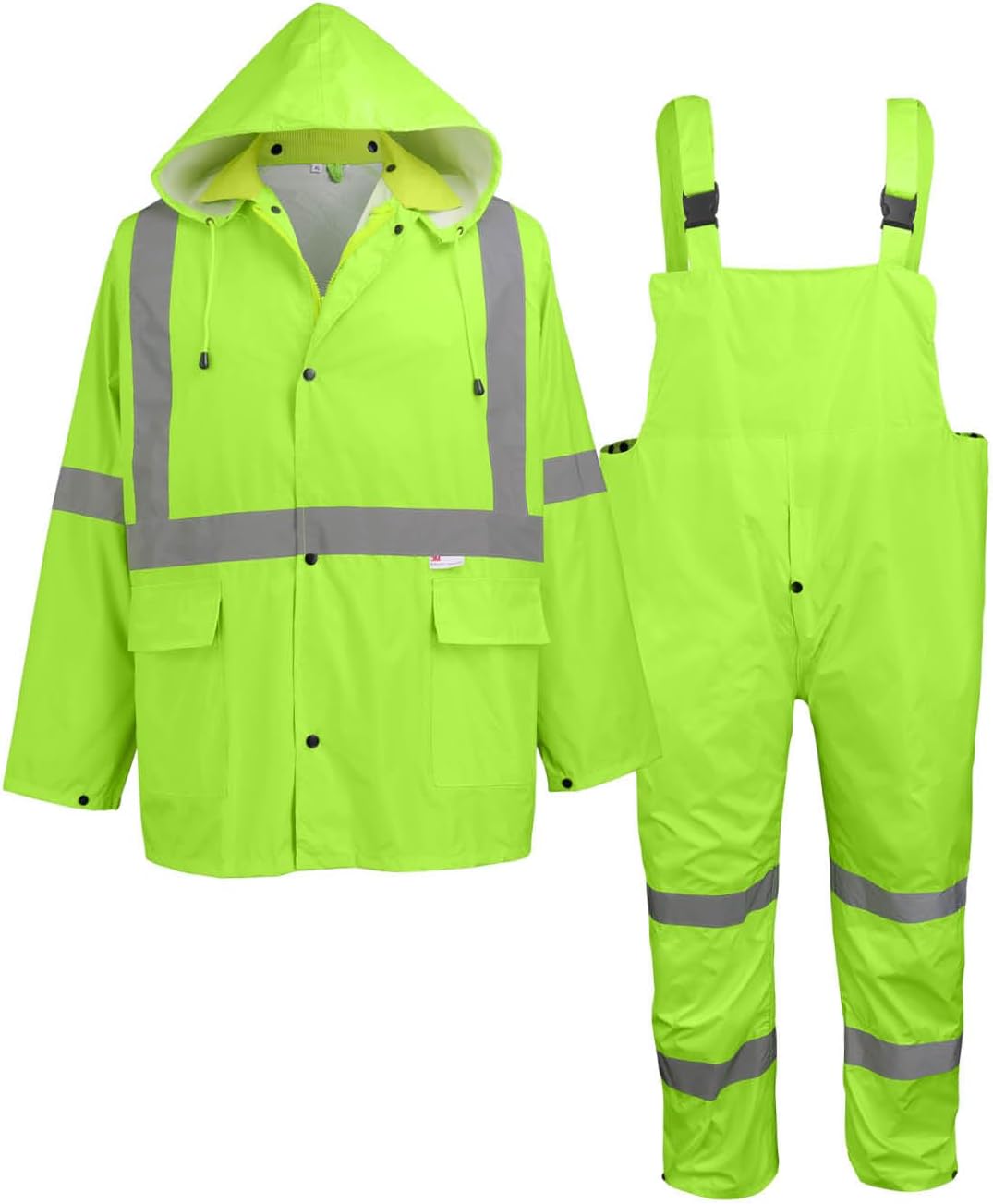 Global Glove Unisex-Adult Standard Reflective Rainwear, Hi-Vis Yellow, Size Small