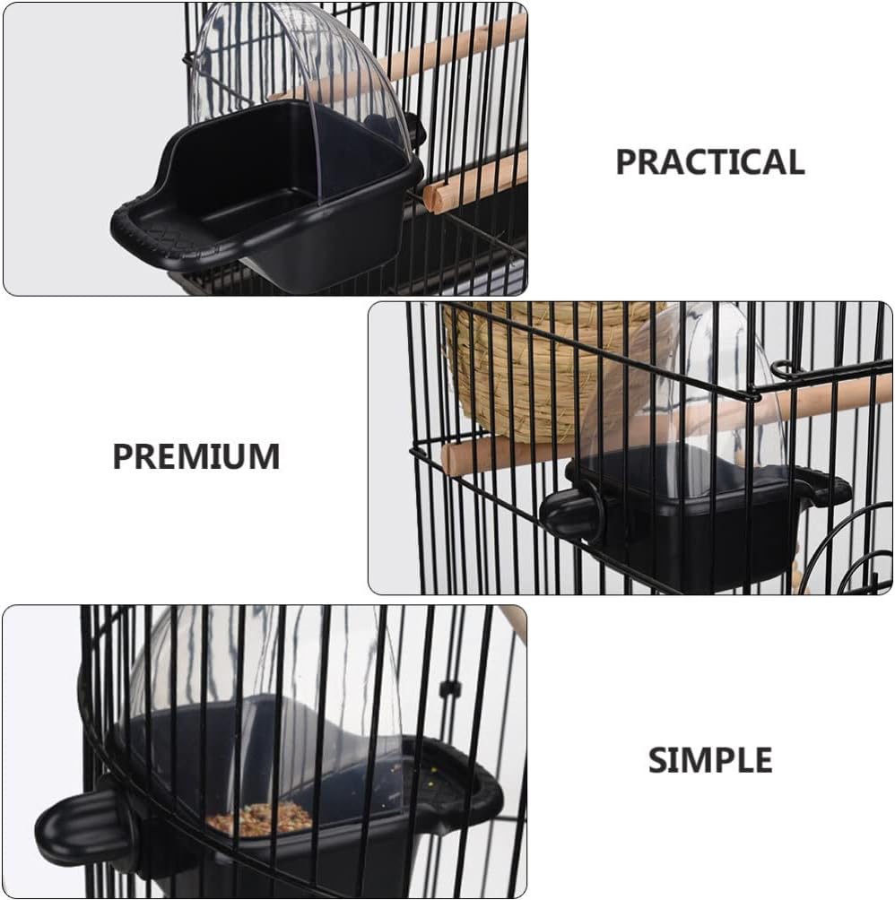 STOBOK Plastic Bird Feeder, Bird Bath Tub, Suitable for Small Parrots and Finches, 12.50x12.50x12.50cm