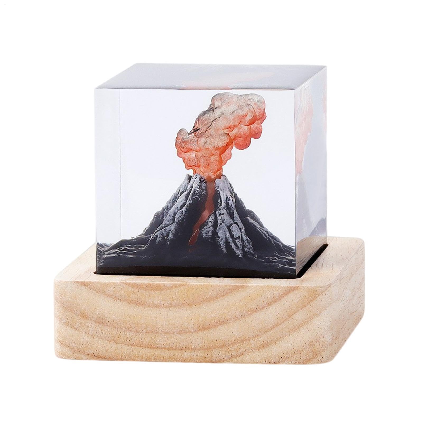 Nuyhadds Volcano Glow LED Nightlight - Lavva Stylish Relaxing Illumination USB Cube Light, Adjustable Table Lamp, Resin Cube for Bedroom, Children's Room, Living Space
