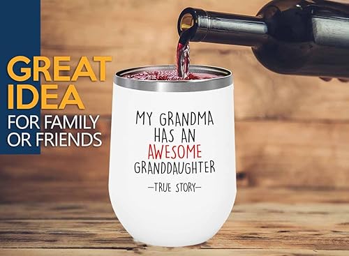 Miniatura 6 de Grandma Black Edition Wine Tumbler 12oz - Grandson True - Family Squad Fam Thank You Gift Siblings Parents Grandparents Funny nephew Grandma