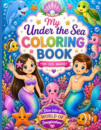 My Under the Sea Coloring Book: Fun and Easy Underwater Coloring Pages, Cute Mermaids, Mermen, Dolphins, Turtles, and Ocean Adve