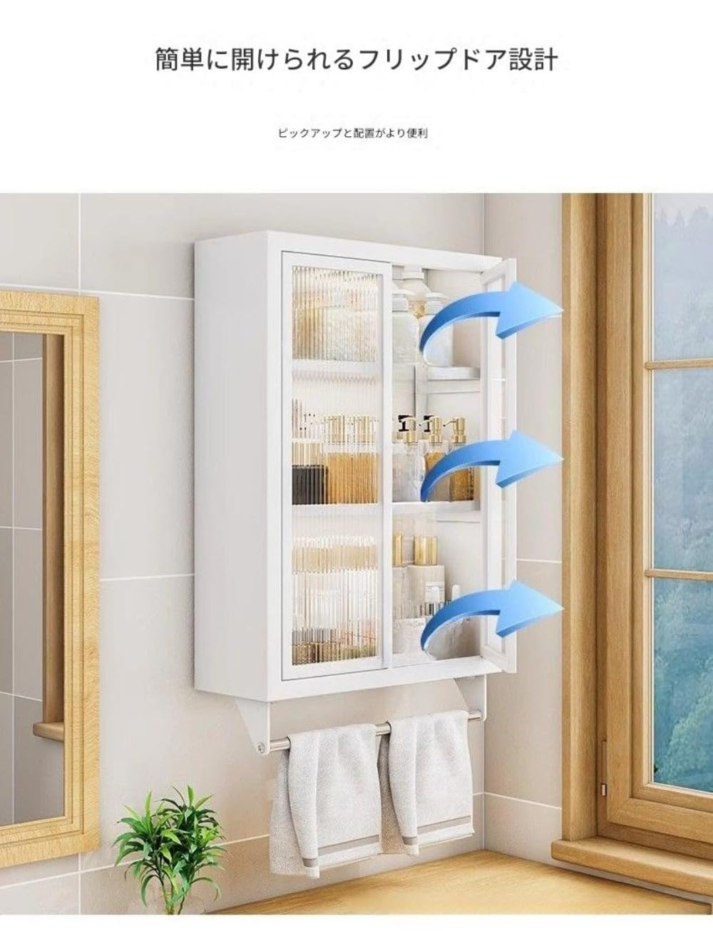 Amazon.co.jp: Hrzisda扉付きの壁掛け棚、壁面収納、密閉・防水、高耐