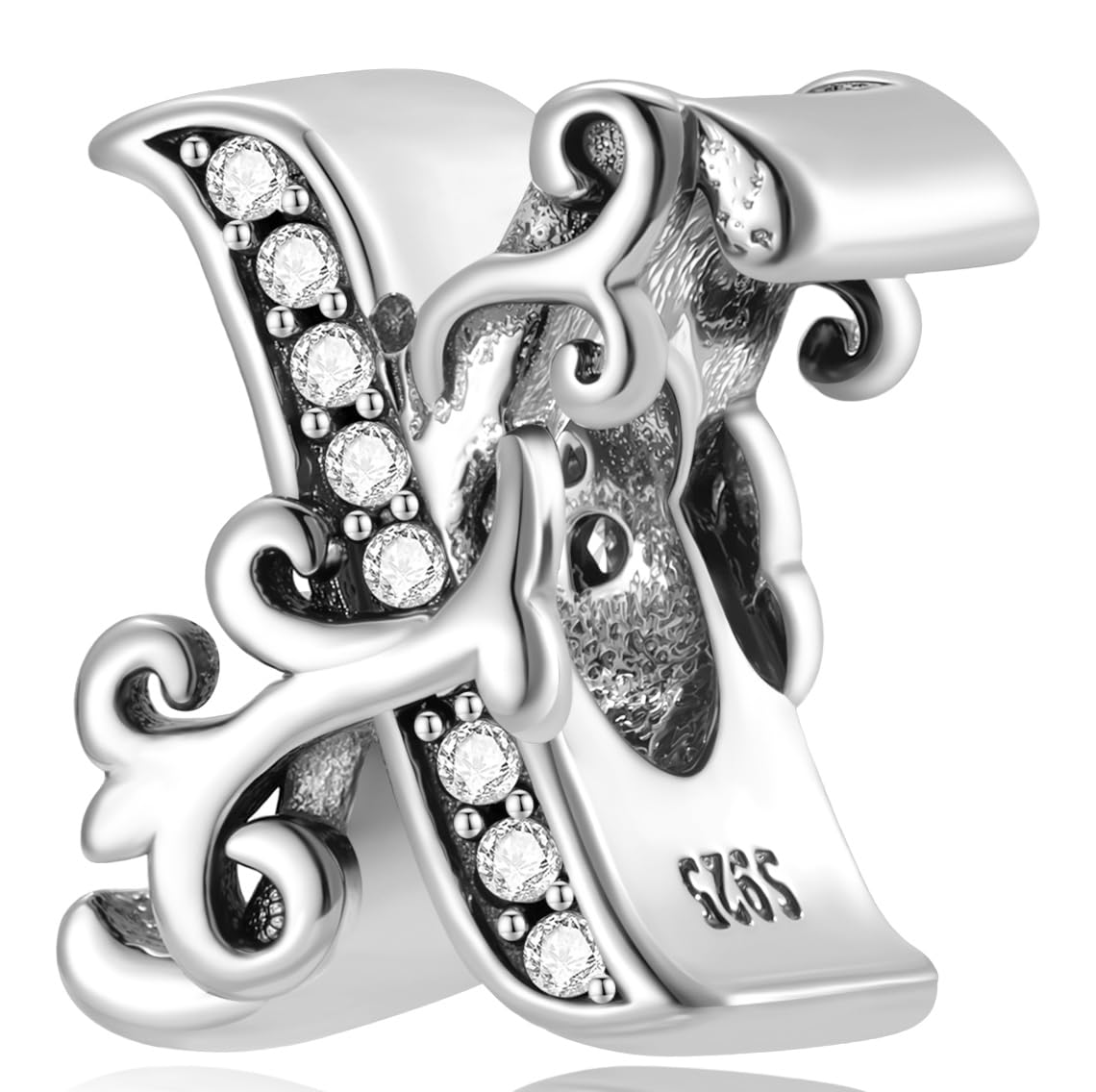 FLUFLO Charm Anhänger Damen Buchstabe A-Z für Armband 925 Sterling Silber Charms Beads passend für Pandora Armband und Halskette, Kompatibel mit Europäischen Armbänder für Frauen Mädchen X240