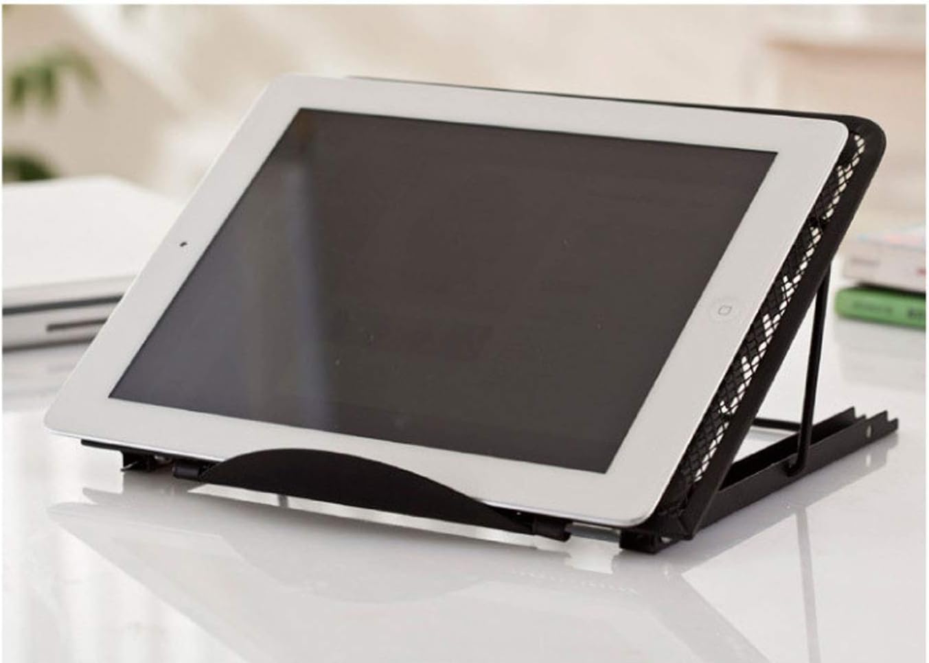 Mesh Ventilated Adjustable Laptop Stand for Laptop/Notebook/iPad/Fire 7/Fire 8/Fire 10/Samsung Tab/Tablet and More (Black)