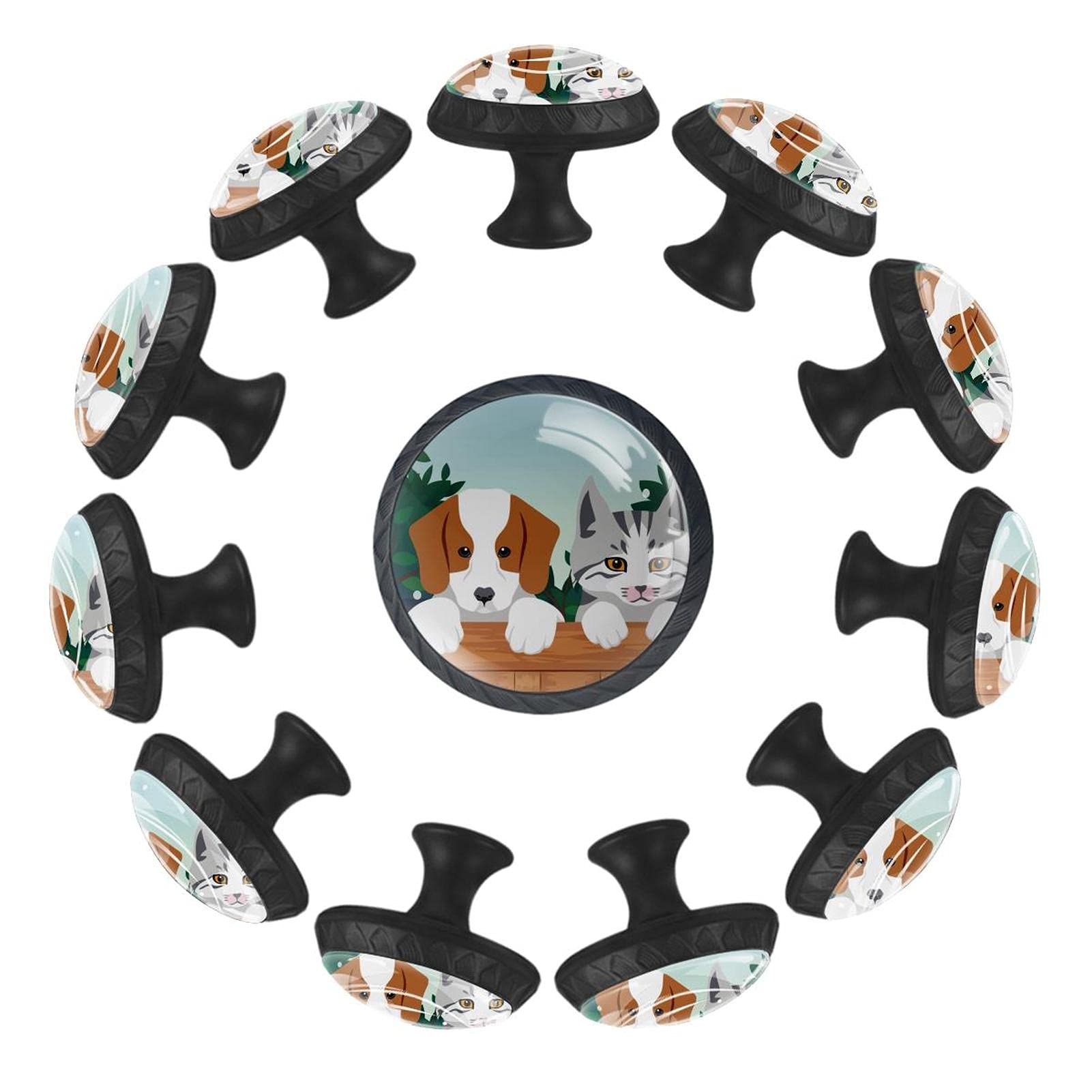 Boutons de meuble cristal animaux poignée tiroir anti-usure lot de 12