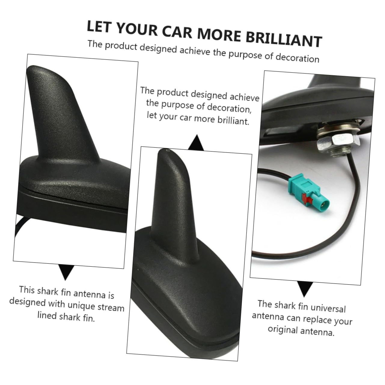 OSALADI 3piezas Antena De Radio para Coche Aleta y Fácil De Instalar Accesorio De Estilo para Techo Compatible Seat y
