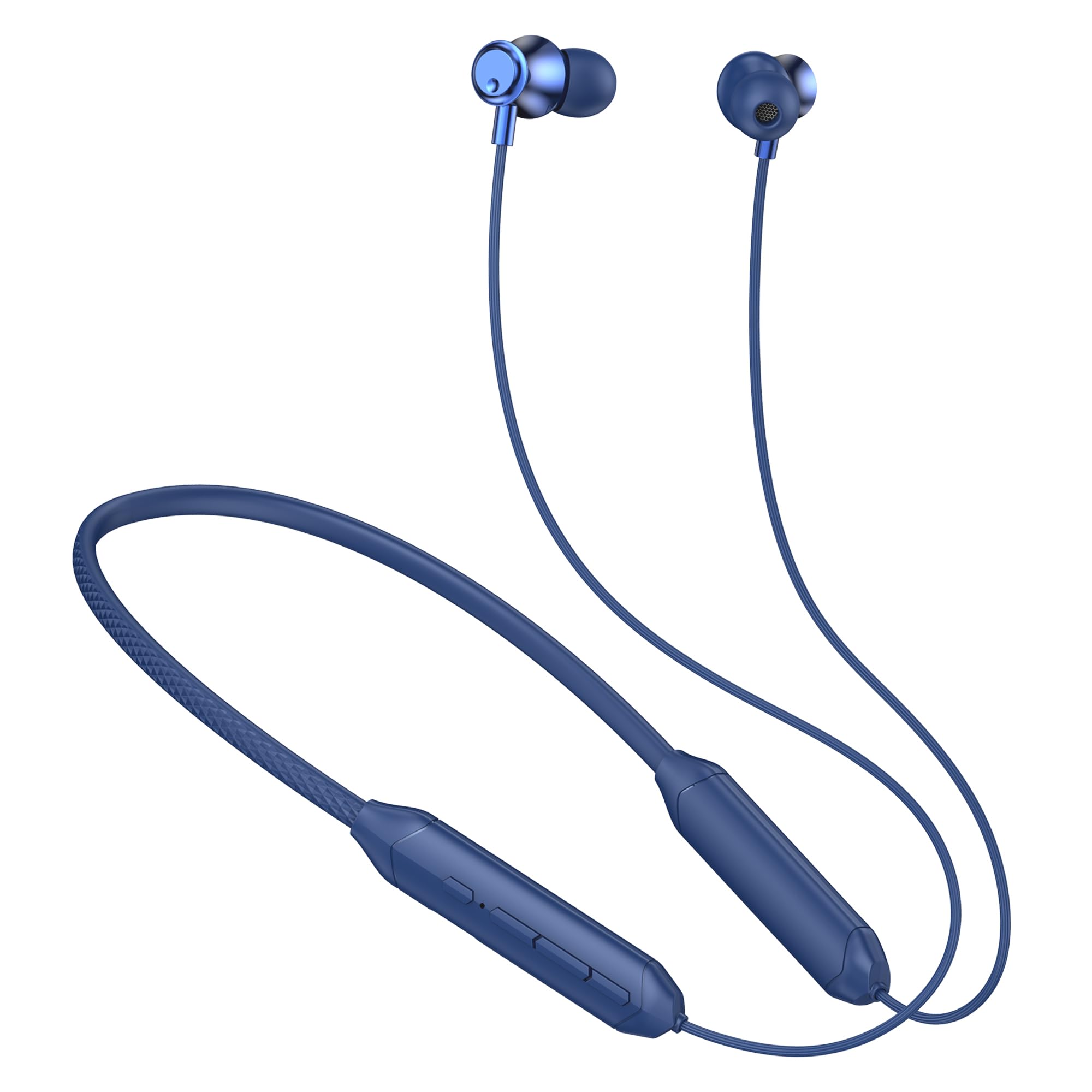 Kratos Blue Bluetooth Neckband with 55H Playtime, Deep Bass, Stereo Sound, HD Calls, Magnetic Earbuds, Voice Assistant, Type-C Fast Charging, Rich Audio, Hollow Switch for Comfort & Style-image-2