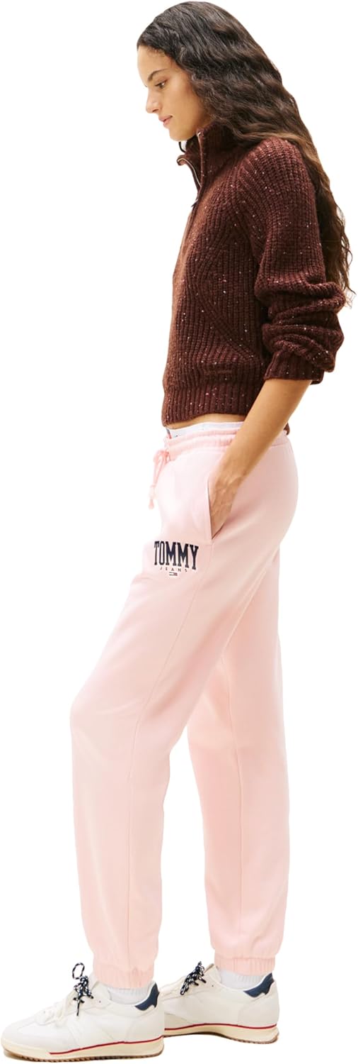 Tommy Jeans Womens Regular Logo Jogger Sweatpants with Drawstring Ties - Image 4