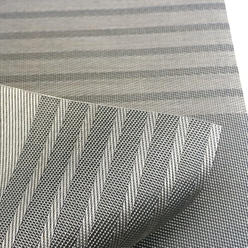 Image of YELONA Placemats Set of 6, Heat-Resistant Woven Vinyl Table Mats, Non-Slip & Washable Dining Tablemats for Kitchen & Dinner Decor, Zinc Grey (45cm x 30cm)