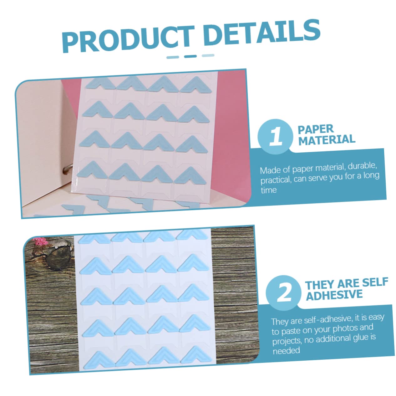 OSALADI Esquinas De Fotos Autoadhesivas Decorativas De Pegatinas Retro Para Álbumes Scrapbooking Y Manualidades Protección Efectiva Para Fotografías 10 Hojas*4
