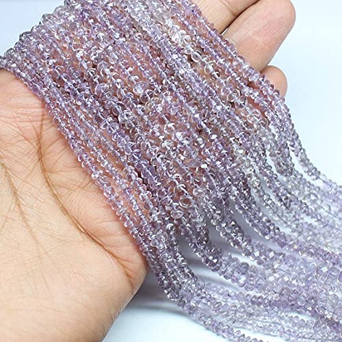 LKBEADS 3-żyłowy naturalny różowy ametyst fasetowany rondelle dystansowy mikro kamień szlachetny rzemiosło luźne koraliki 33 cm 6 mm 4 mm
