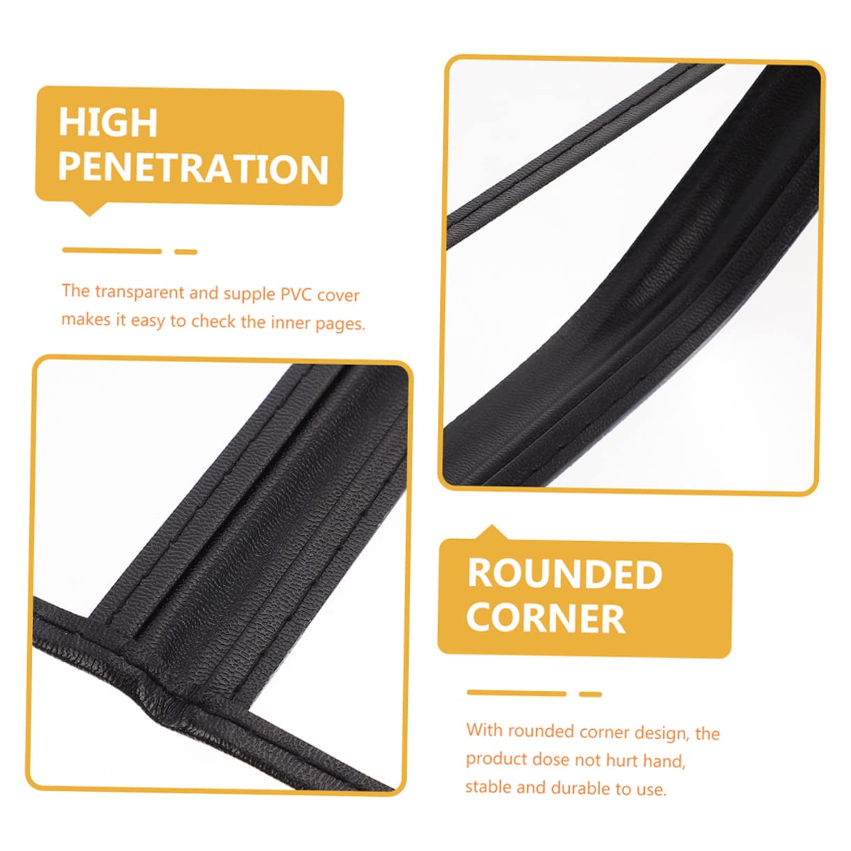 FUNOMOCYA 2Pcs Transparent Menu Covers Clear Binder Cover for Restaurant Kitchen and Use Loose Leaf Menu Holder with Rounded Corners for Menus and Recipes