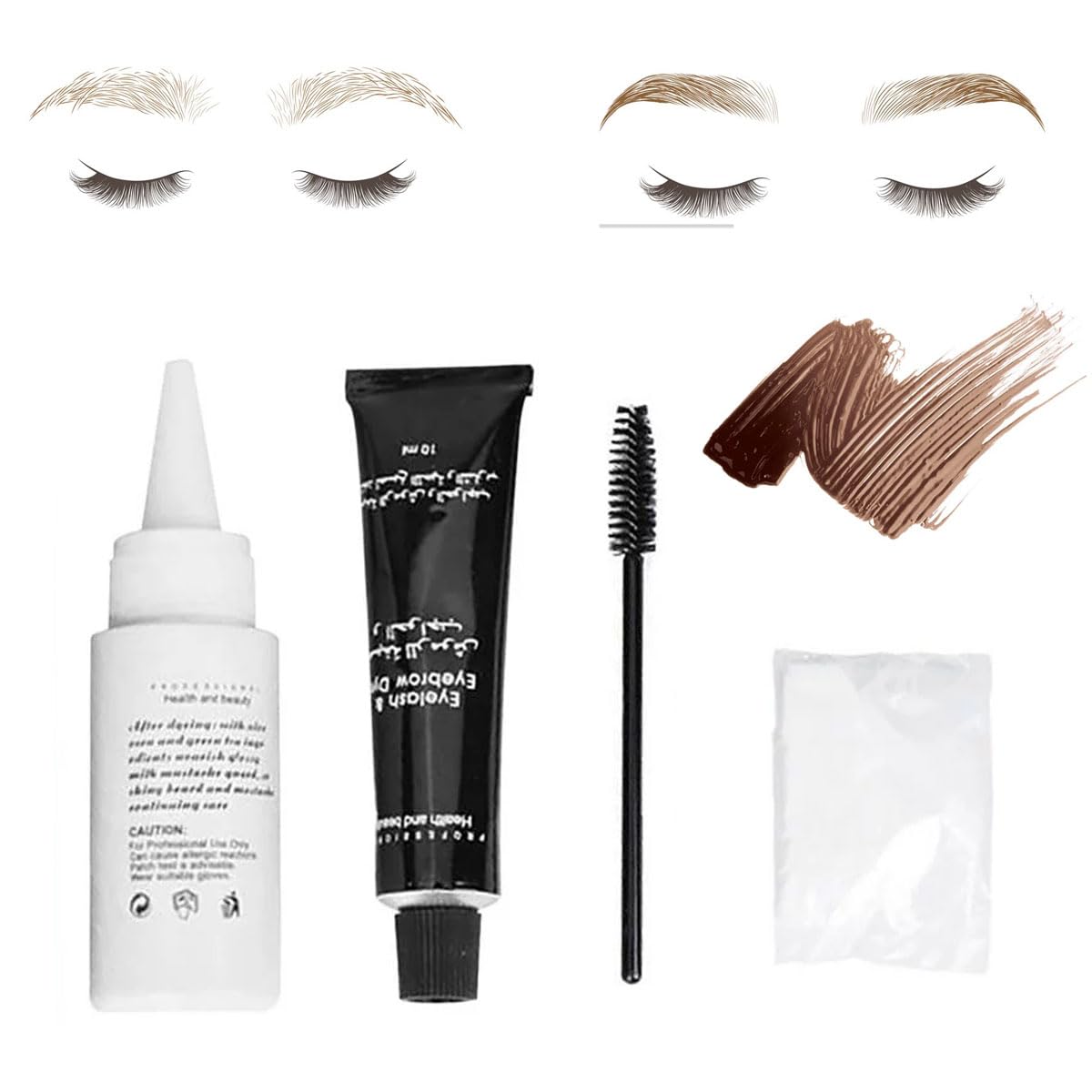Tinte Para Cejas, Kit De Tinte De Cejas, Tinte Para Cejas Y Pestañas, Gel Para Cejas Impermeable, Tinte Para Cejas Gel, Makeup Fijador De Cejas Larga Duración, No Pegajoso Y Sin Residuos, Marrón