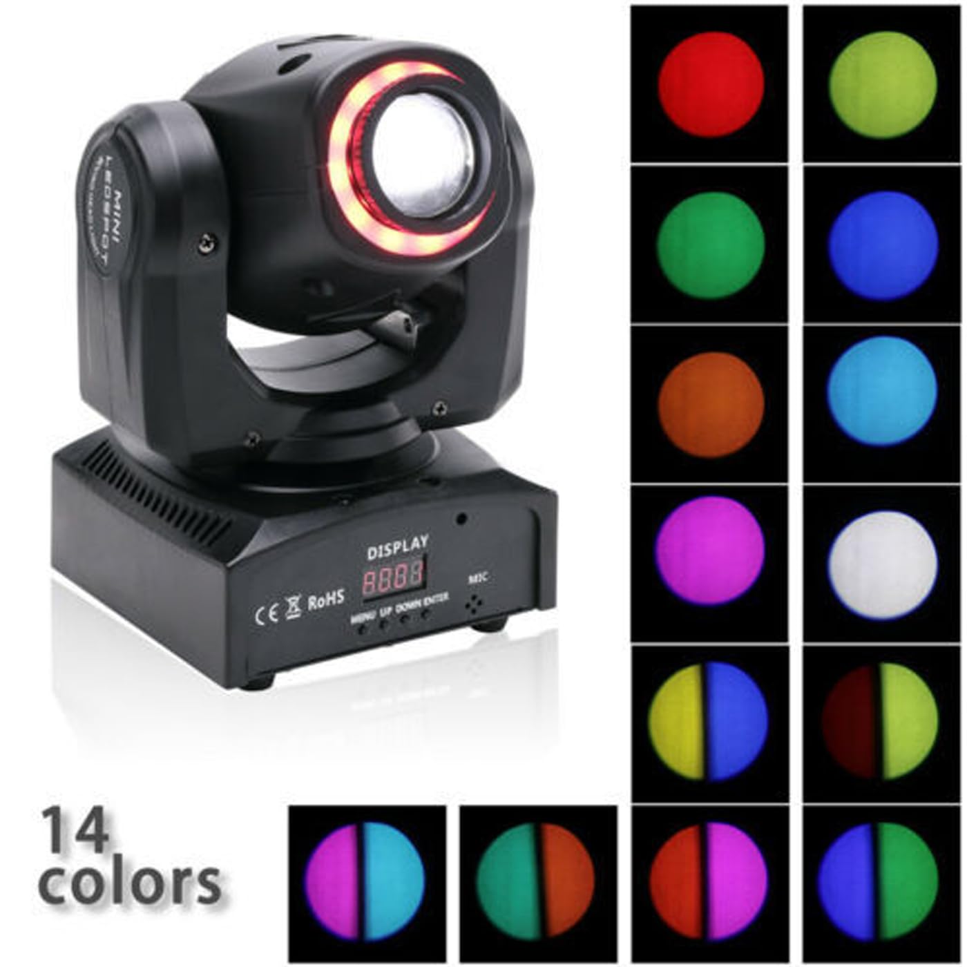 Attrezzatura per luci a Testa Mobile per DJ, Luce da palco a LED DMX con Controller DMX-512, semovente, Controllo vocale, luci da Discoteca per Interni per Feste, Matrimoni, Bar, spettacoli dal Vivo