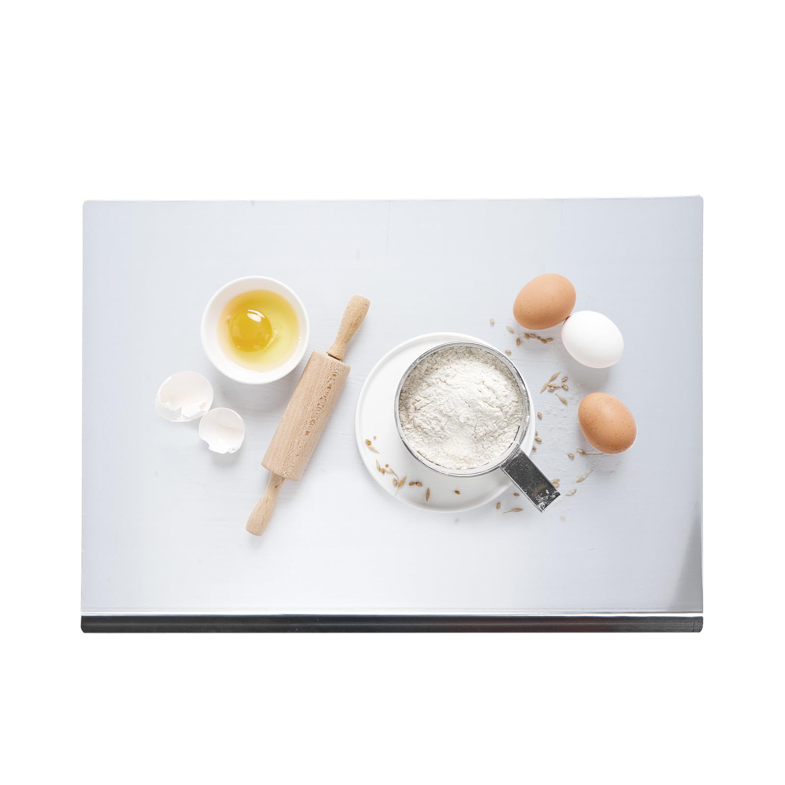 Encimera de acero inoxidable para cocina, 70 x 50 cm, tabla de amasar de acero inoxidable, tabla de cortar profesional, tabla de cortar pizza, tabla de pasta, tabla de pasta para cocina, bar,