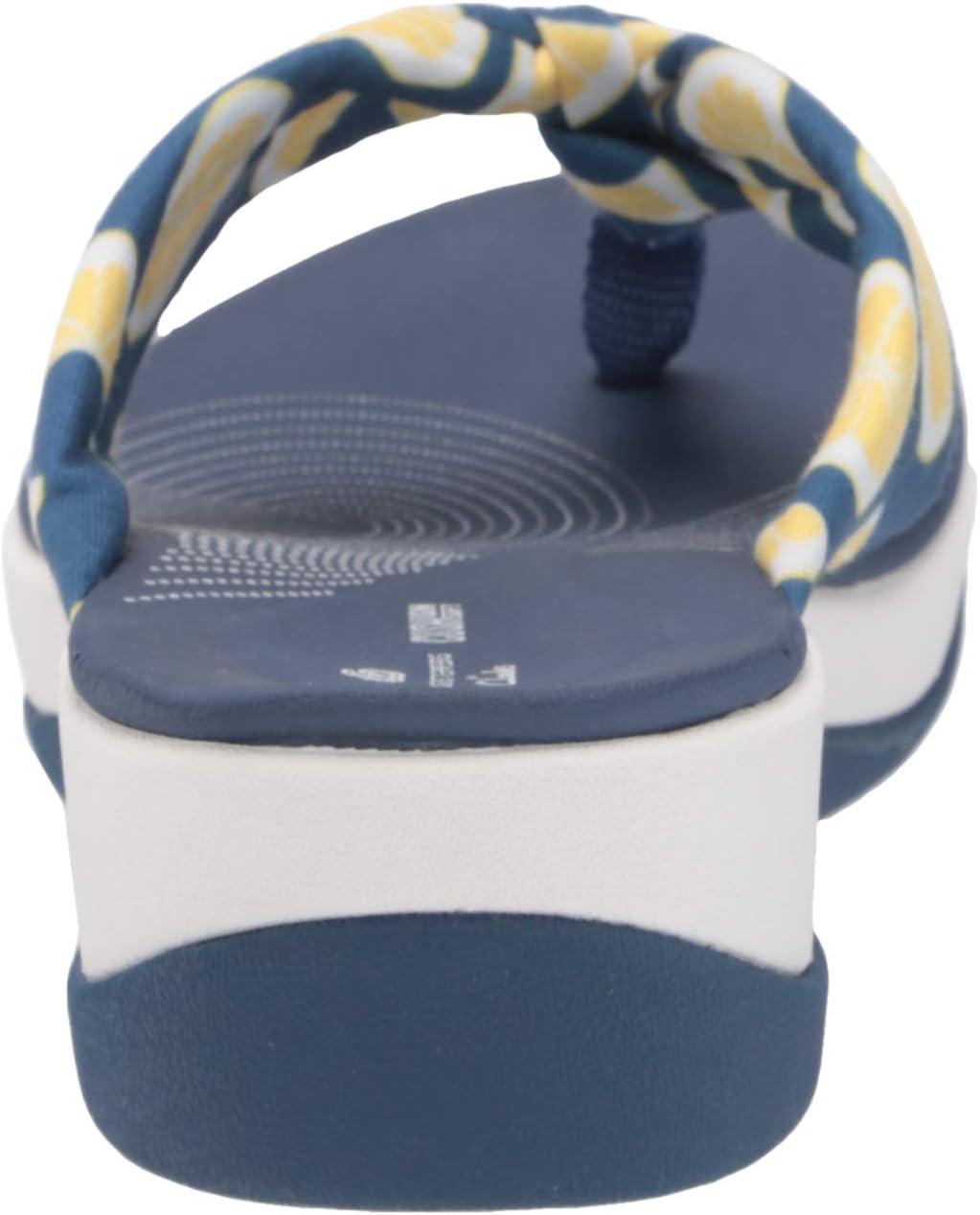 Clarks Women's Arla Glison Flip-Flop 6 Blue Textile With Lemons
