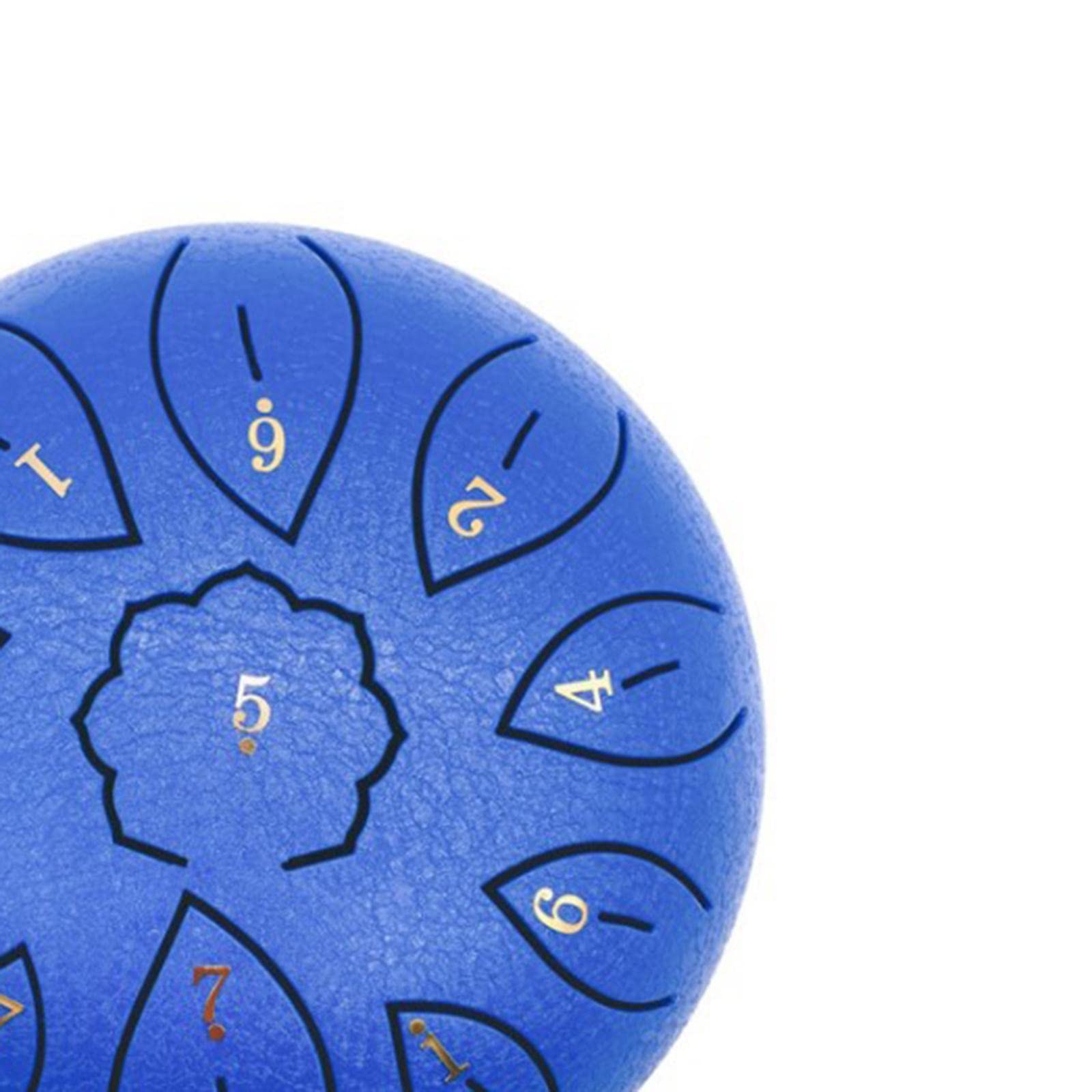 1 Tambor de Acero de 6" (1 Unidad) con Baquetas, Bolsa de Viaje, Pegatinas Y Notas. Regalo Ideal para La Educación Musical, Tanto para Principian, Azul