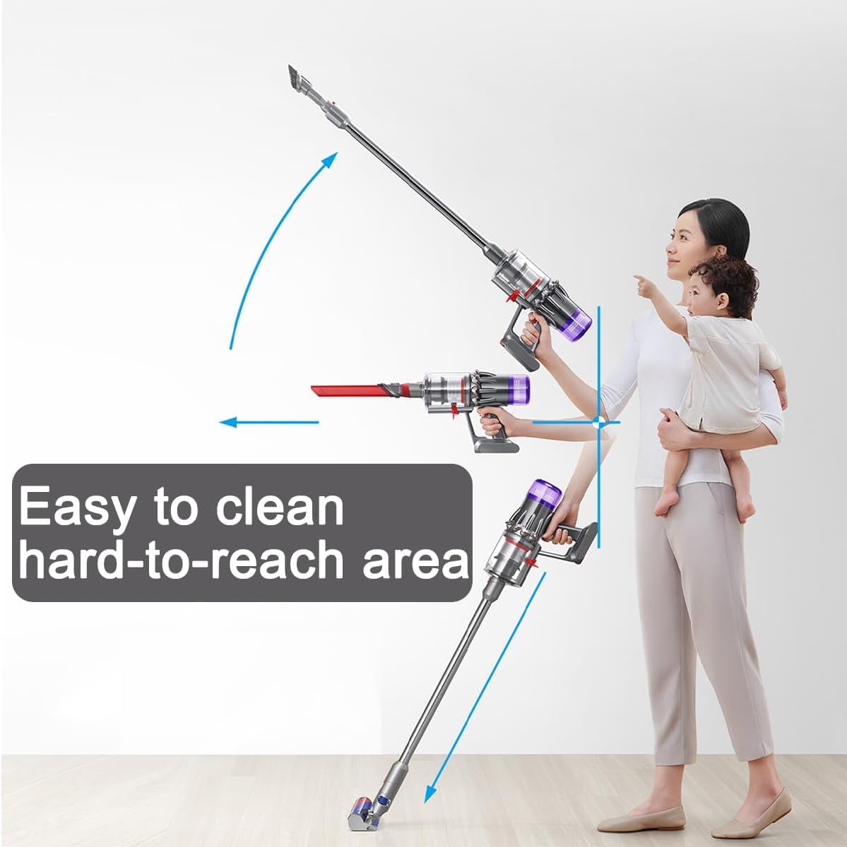 Szybkozłączka kompatybilna z odkurzaczem Dyson V15 V11 V10 V8 V7 | Drążek przedłużający do odkurzacza Dyson Stick odkurzacz rura przedłużająca 73 cm (srebrno-szary)