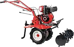 Microtrator 5HP Diesel Kawashima MCD580 Motocultivador Tratorito c/rodas e enxada rotativa