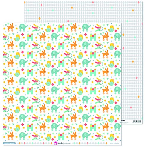 Anita and Su Mundo Collection Our Small Scrapbooking Papers, Paper, Toys, 12" x 12", 30.5 x 30.5 cm