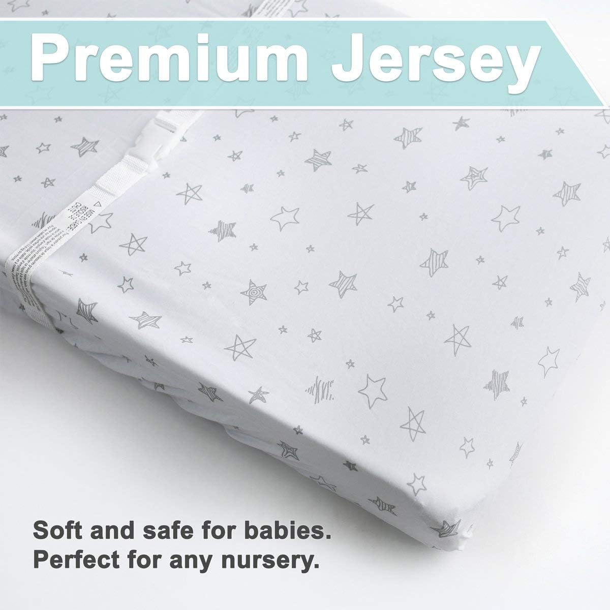 Kids N’ Such Jersey Knit Cotton Baby Changing Pad Cover & Diaper Changing Pad Liner, Gray, 2 Pack : Baby