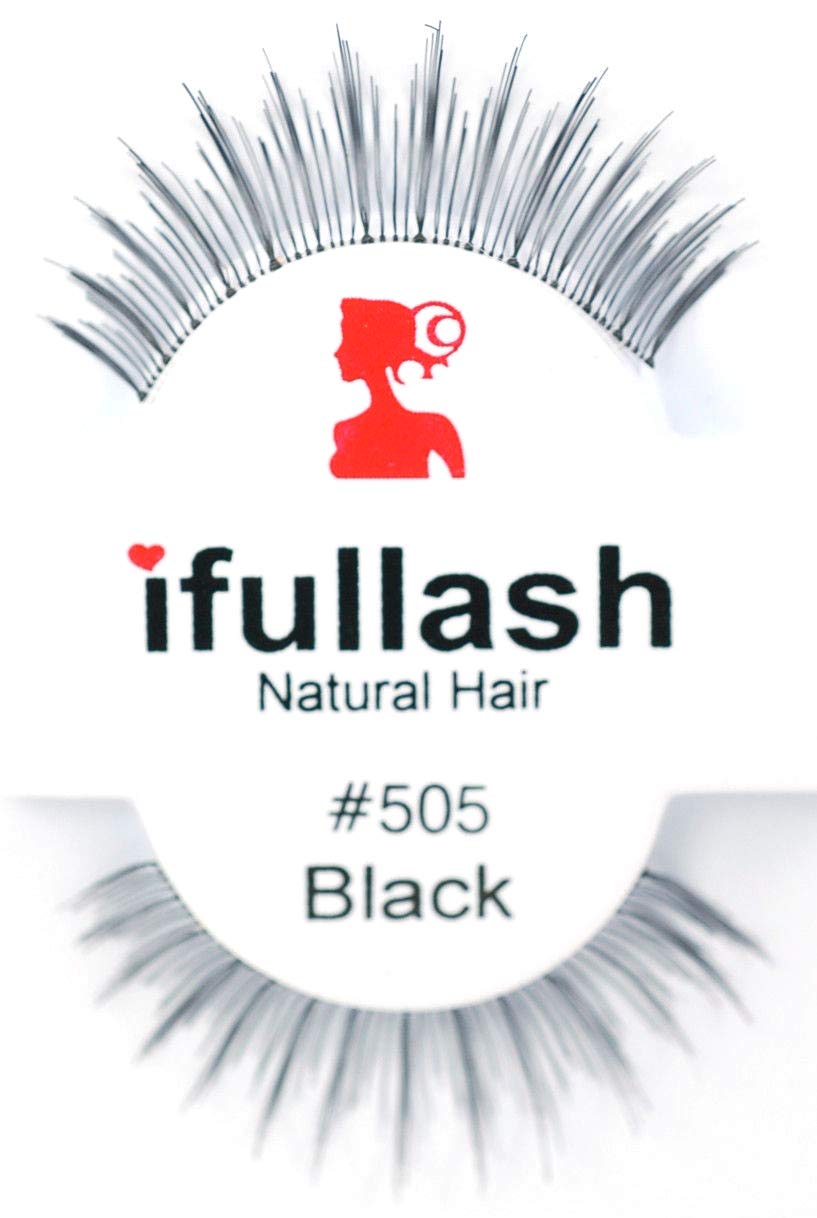 #505, 12 Pairs ifullash 100% Human Hair Eyelashes