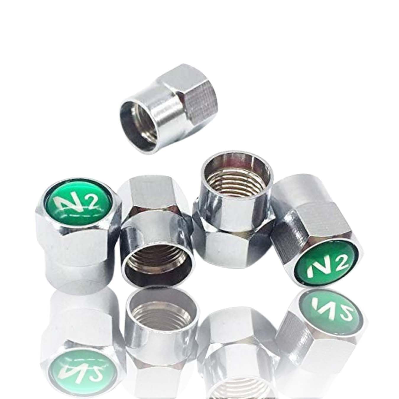 ACR Quality Nickel Tyre Valve Caps | for Nitrogen Air | Universal Fit for All Vehicles Tyre - Cars, Bikes, Motorcycles | Prevents Tires from Deflating Ensuring Performance & Safety Set of 4