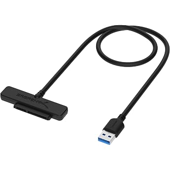Sabrent SATA Cable Adapter, USB 3.0 to SSD / 2.5-inch SATA Hard Drive Adapter [Optimized for SSD, Supports UASP SATA III] (EC