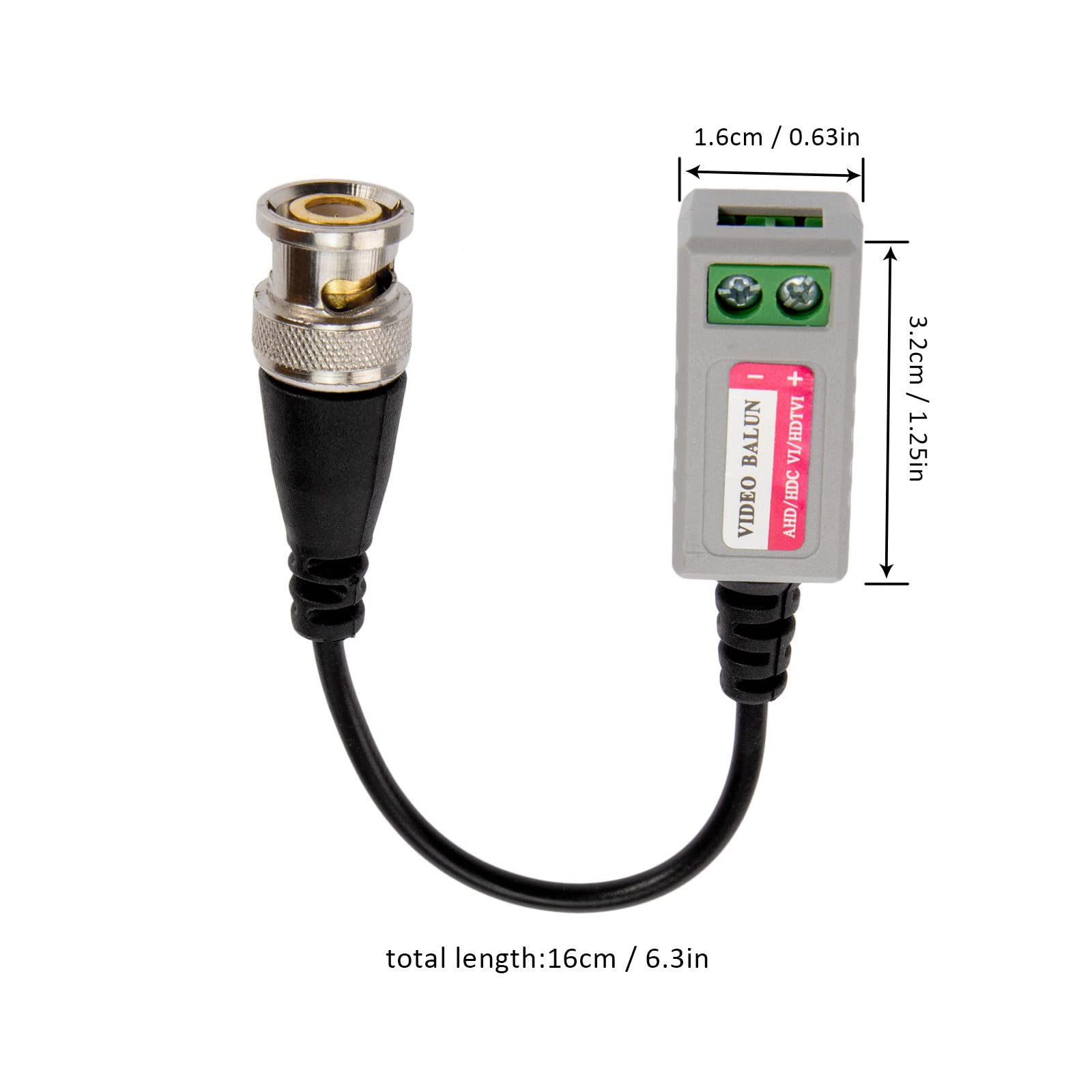 OTOTEC 6 Pares (12 Piezas) Mini CCTV Pasivo BNC Video Balun Cable Transceptor para Cable BNC Macho A Través de Transmisor de Par Trenzado CAT5/5E/6 Sistema de Cámara de Seguridad CCTV