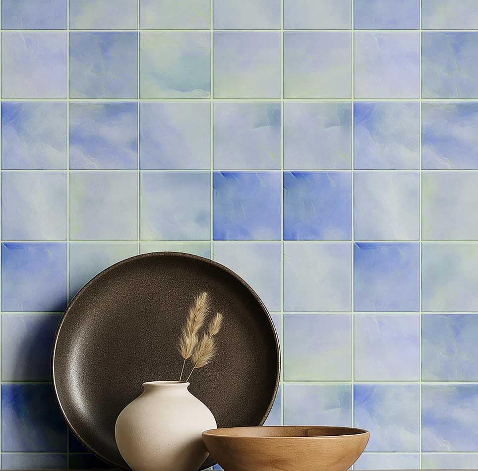 Papier peint vinyle bleu S4Sassy : revêtement texturé haut de gamme