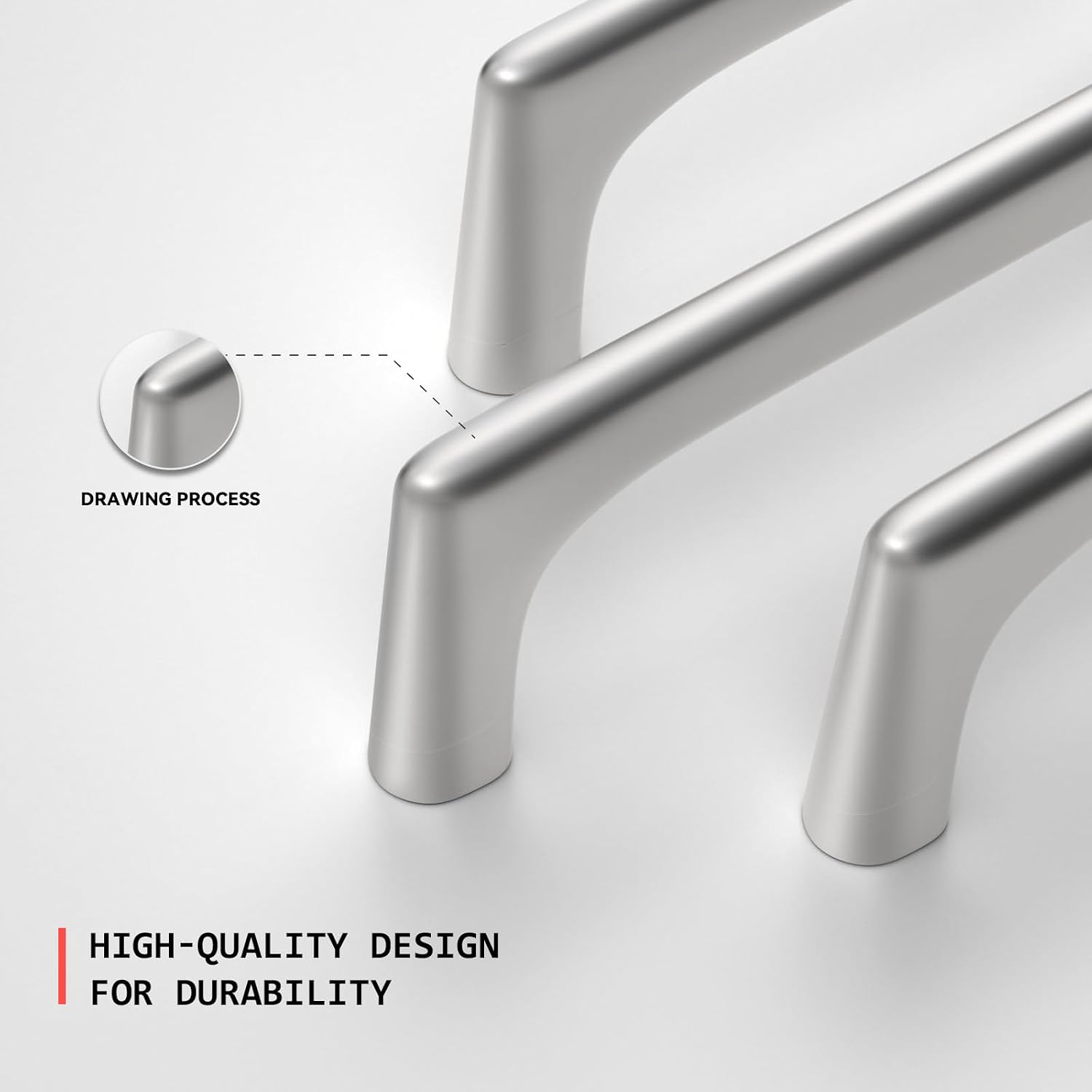 homdiy 5 Pack Brushed Nickel Cabinet Handles 5 Inch Hole Centers Drawer Pulls for Dresser Cupboard