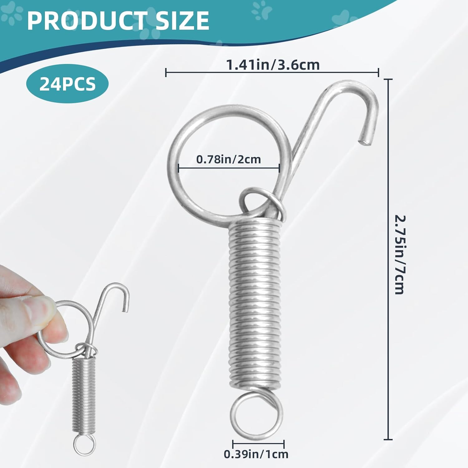 24Pcs Spring Door Latch,Spring Latch Hook,Pet Door Latch,Cage Clips,Metal Finger Spring Latch Hook, Multi Functional Pet Cages Door,Spring Latch