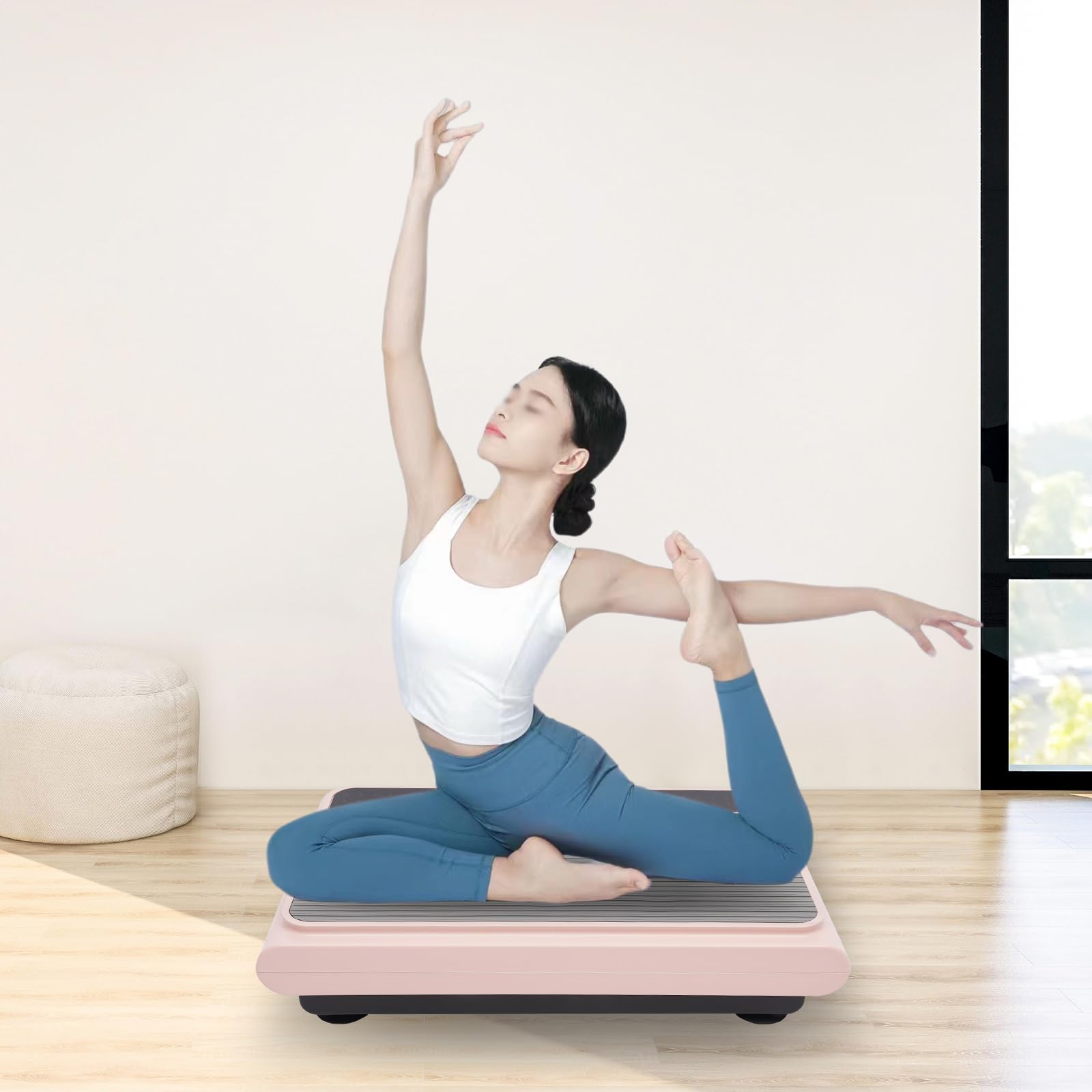 Plataforma vibratoria de 99 velocidades, engranaje para perder grasa y construir músculo, placa vibratoria para el hogar, tabla de vibración cardio con Bluetooth eficaz entrenamiento (rosa)