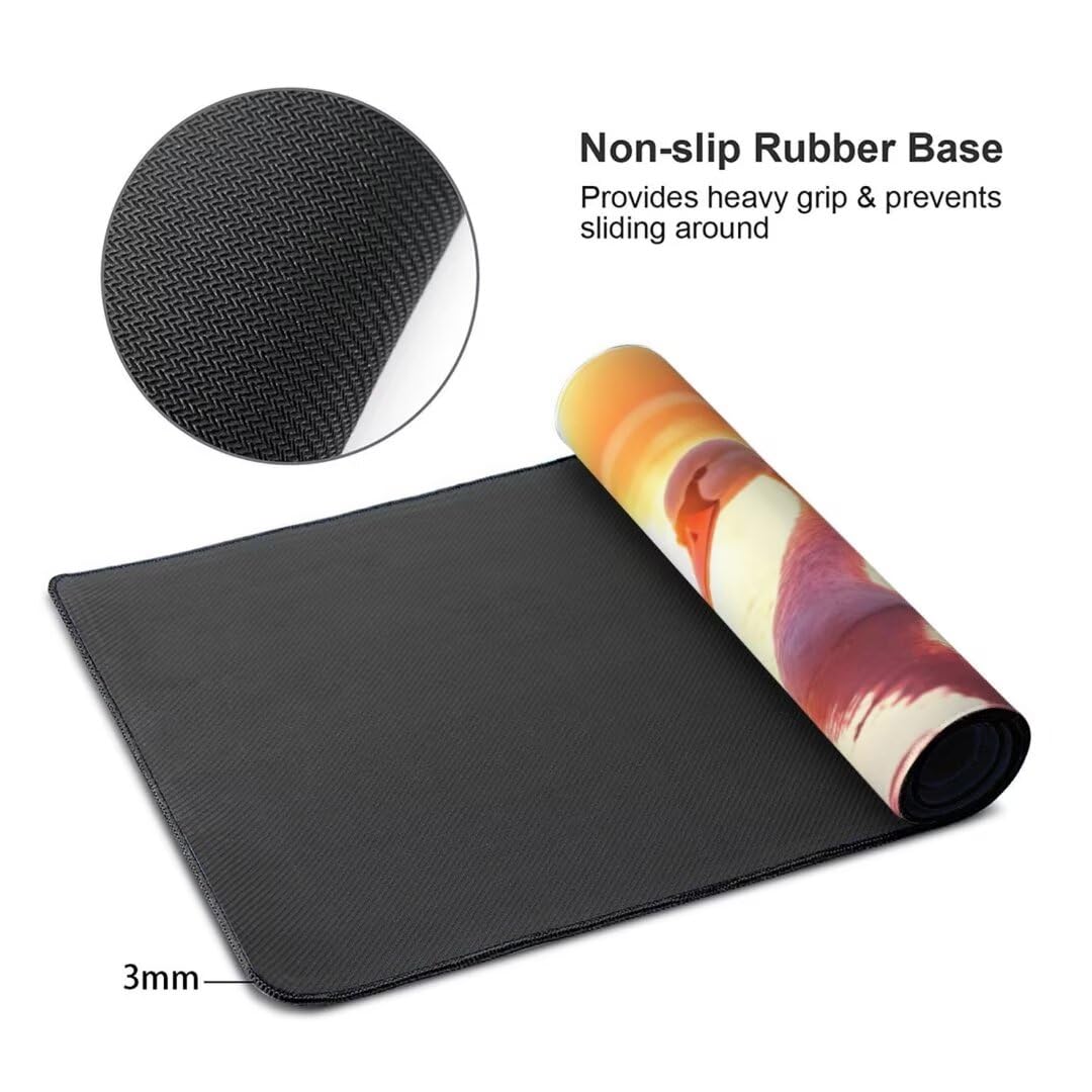 Alfombrilla de ratón 1400x600x3 MM, Alfombrilla Ratón XXL Extendida de Gran Tamaño con Bordes Cosidos, Base de Goma Antideslizante Almohadilla para Teclado, Lago de los cisnes S-11141